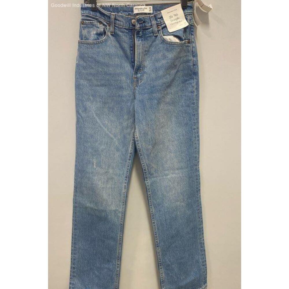 Nwt Abercrombie & Fitch Women's Blue "The 90s Straight Fit Jeans Size 26/2R y2k
